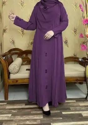 Dubai cherry fabric Tasfiya button borka for women//without hijab only borka